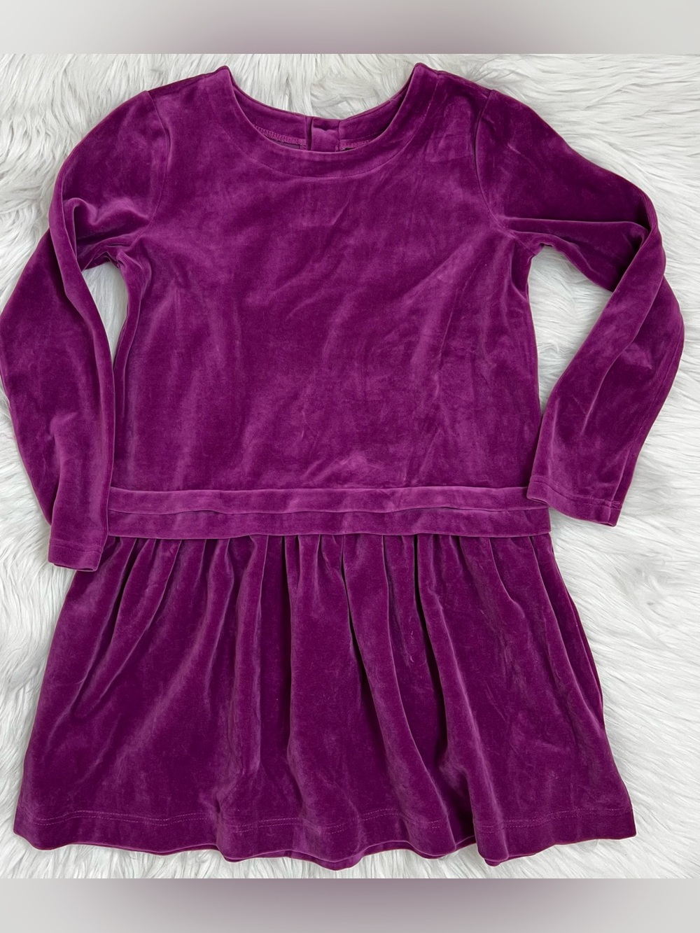 NWOT! Hanna Andersson Magenta Velour Long Sleeve Drop Waist Party Dress